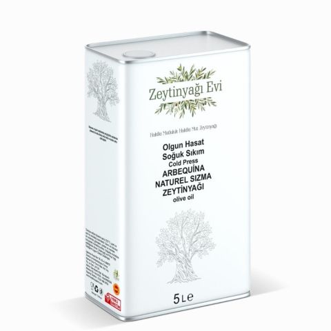 Naturel Sızma Soğuk Sıkım Arbequina Zeytinyağı (5 litre) Tek Bahçe