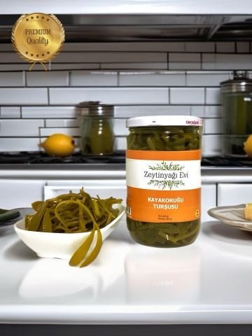 Özel Cam Şişe  Kaya Koruğu Turşusu 600 gram