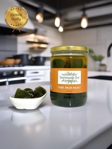 Yöresel Lezzetler Akdeniz Yeşil İncir  Reçeli Cam Şişe 710 Gram
