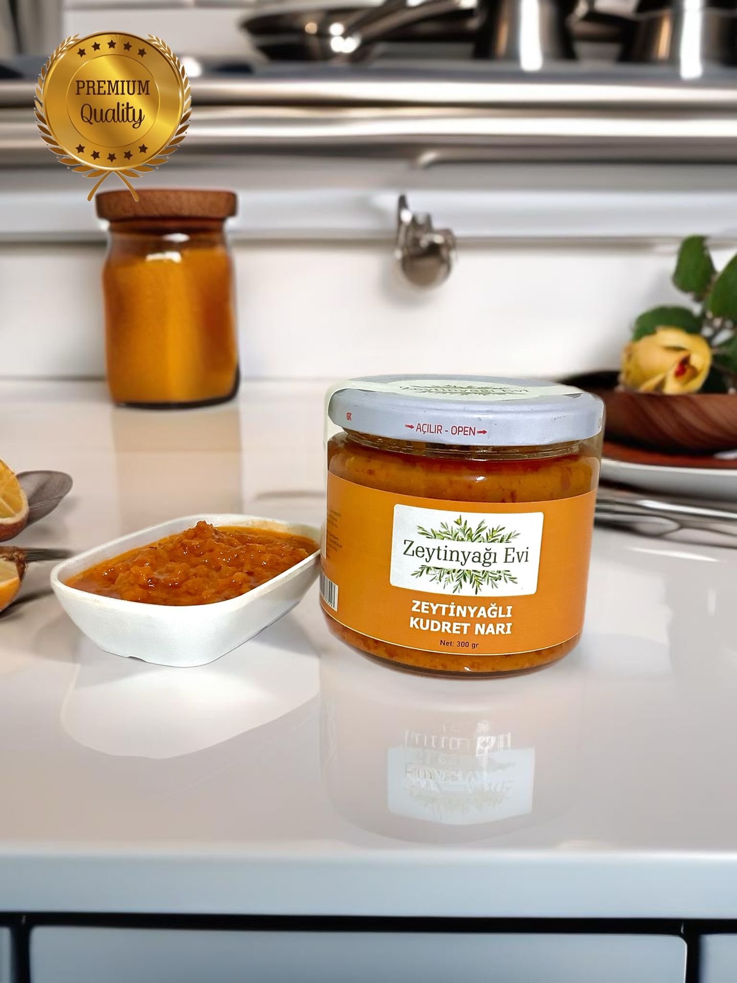 Yöresel Lezzetler Zeytinyağlı Kudret Narı 300 gram Cam Kavanoz