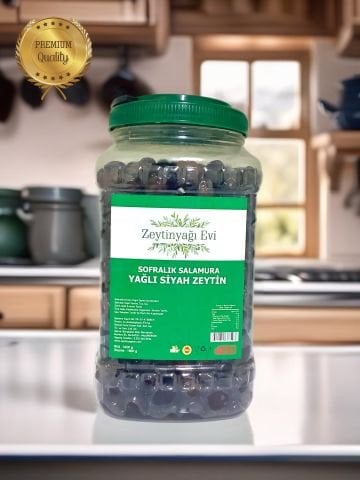 Sele Sofralık Siyah Zeytin 900 Gram Doğal Fermente Brüt 3400 gram