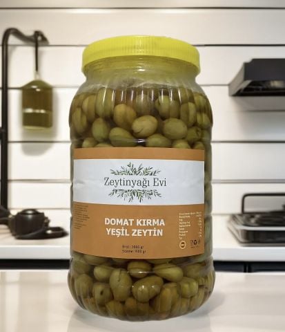 El Kırması Domat Sofralık Yeşil Zeytin İri Kalibre Pet Şişe 3000 Gram