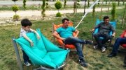 Ergonomik Kırmızı Renkli Sahil Teras Tv Bahçe İçin Paşa Koltuğu